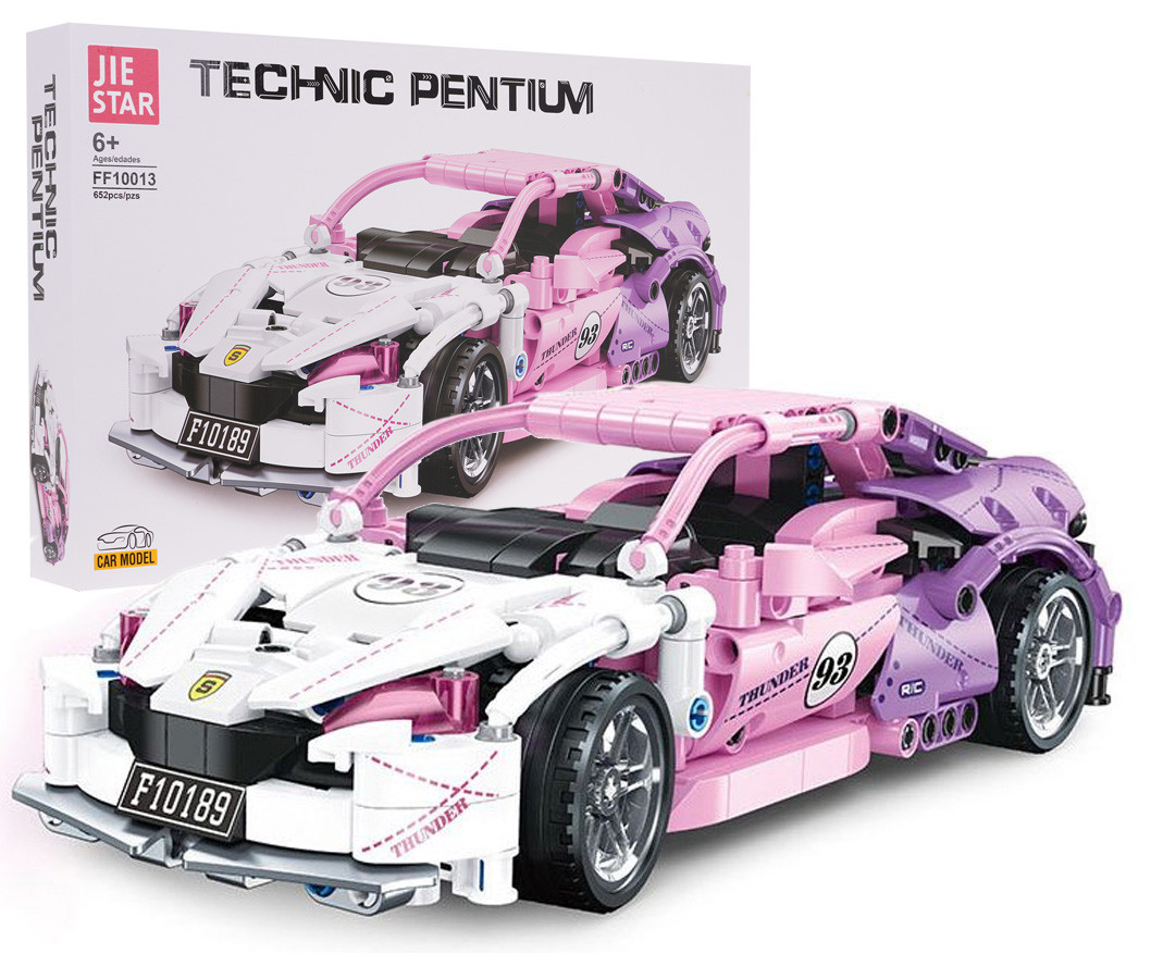 Konstrukcijske kocke Sportski automobil roza 652 dijela_1
