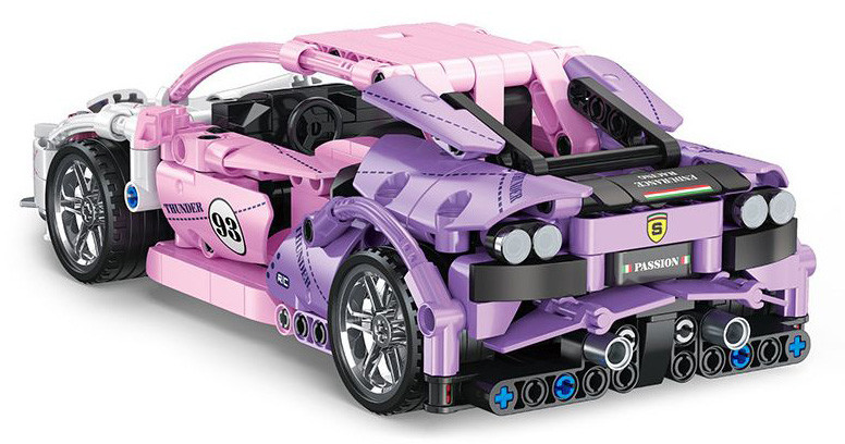 Konstrukcijske kocke Sportski automobil roza 652 dijela_3