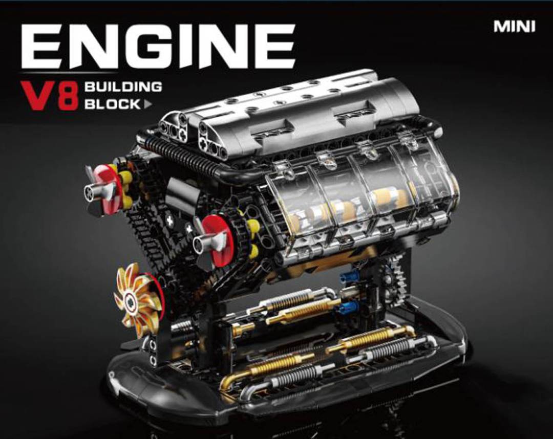 Konstrukcijske kocke V8 motor, 502 dijela_1