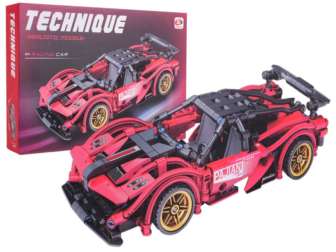 Konstrukcijske kocke sportski automobil crveni 488 dijelova_1