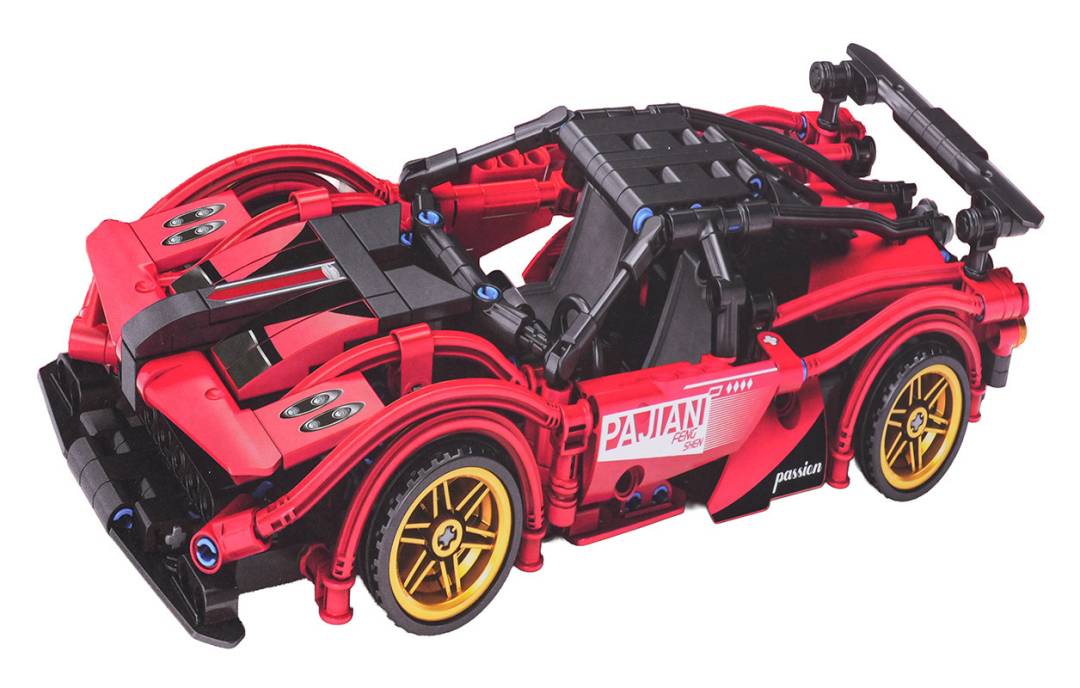 Konstrukcijske kocke sportski automobil crveni 488 dijelova_2