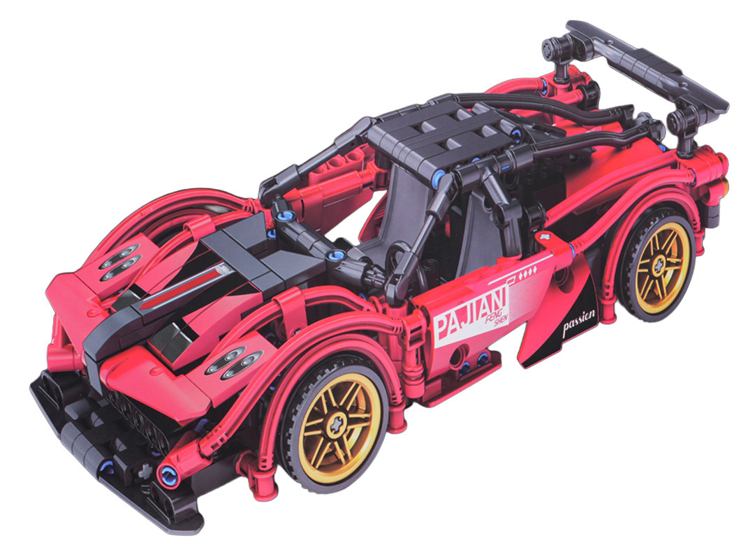 Konstrukcijske kocke sportski automobil crveni 488 dijelova_3