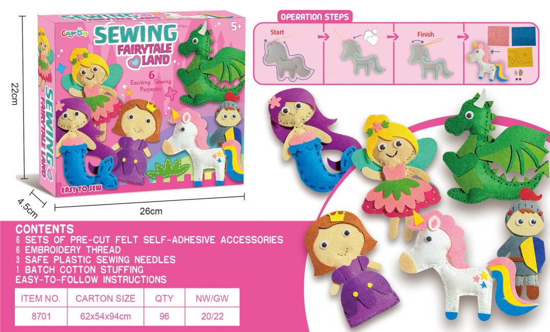 Kreativni set za šivanje figurica Princeza šareni_1