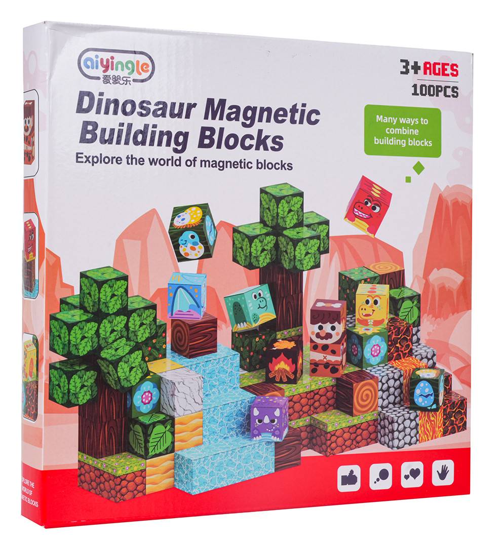 Magnetne kocke Dino 100 dijelova šareni_7