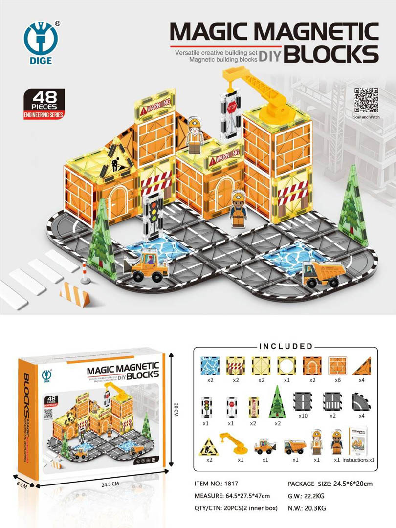 Magnetne kocke Gradilište 48 dijelova_1