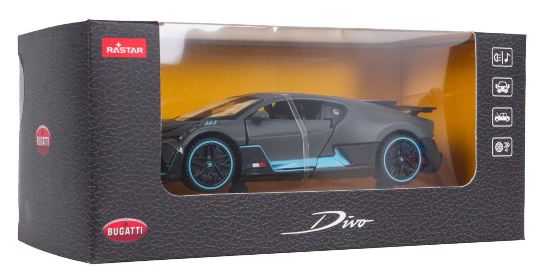 Metalni autić Bugatti Divo 1:32 sivi Rastar_8