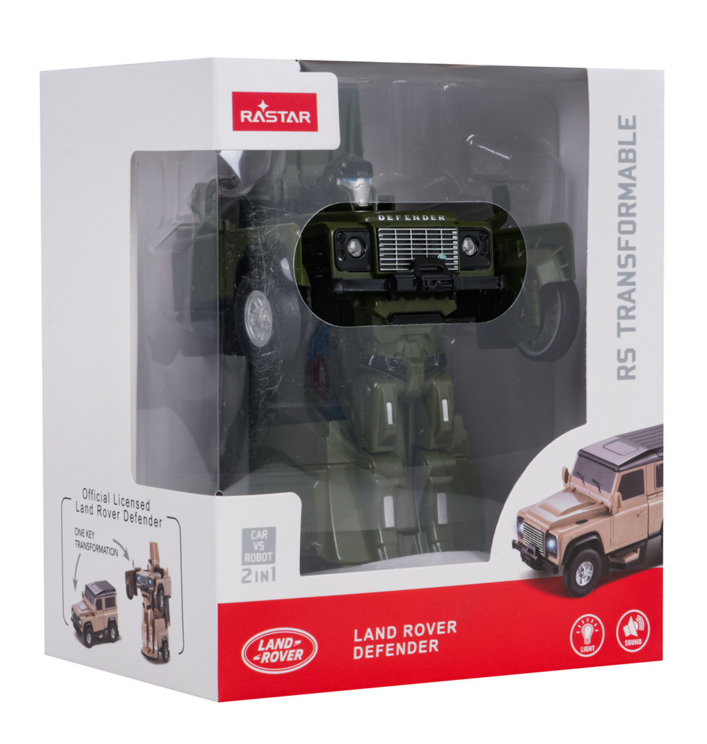 Metalni auto robot 2 u 1 Land Rover Defender RASTAR zeleni 1:32_10