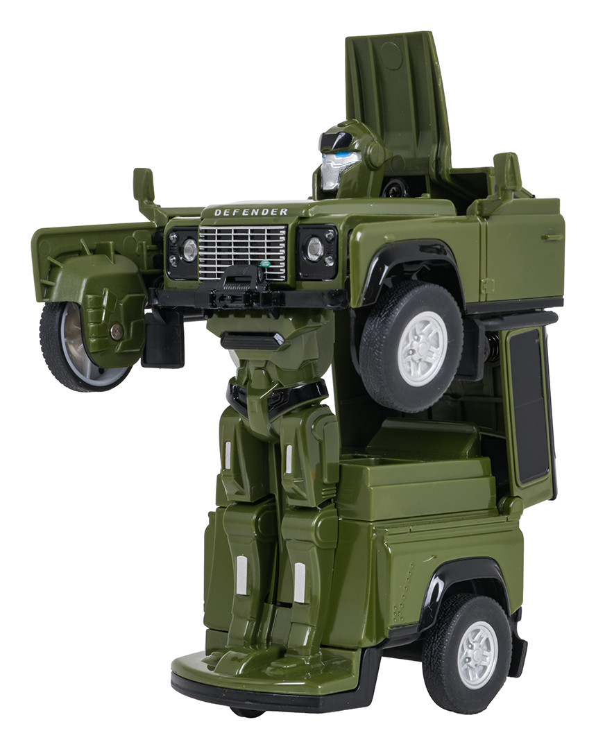 Metalni auto robot 2 u 1 Land Rover Defender RASTAR zeleni 1:32_3