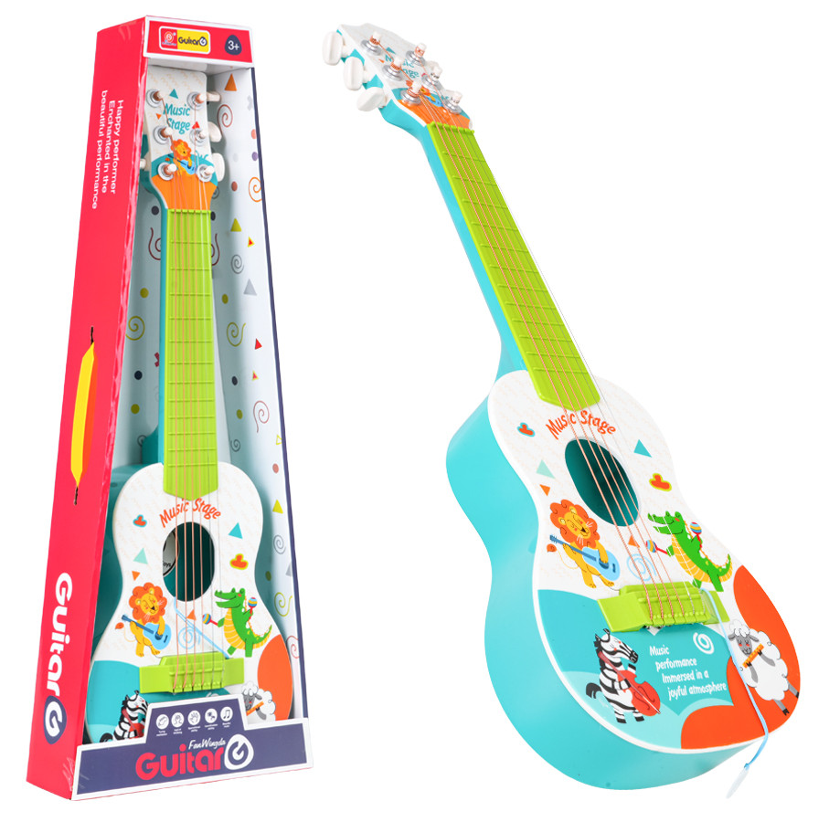 Plava dječja gitara sa životinjama_1