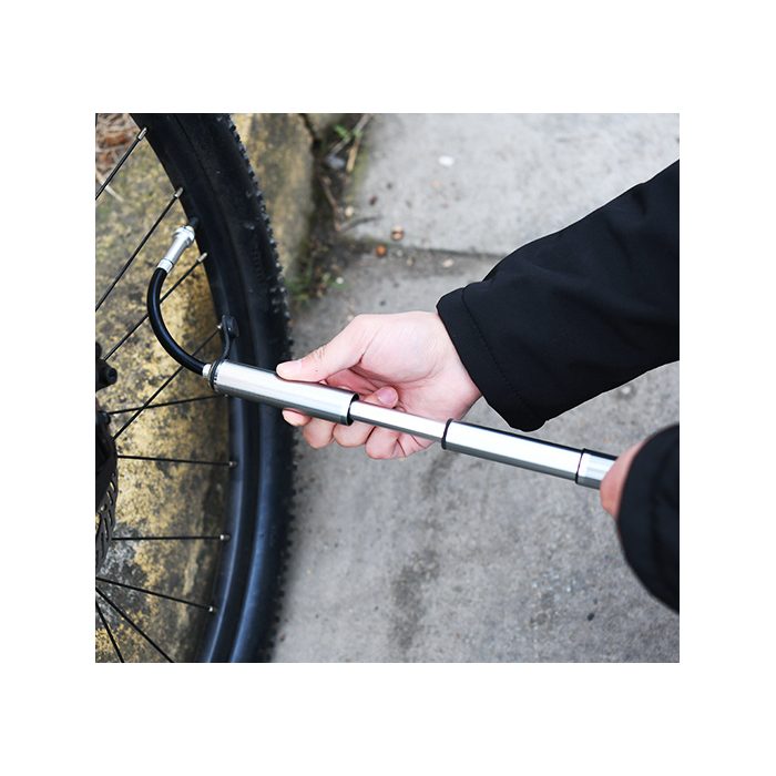 Pumpa biciklistička ručna Mini Wheel up srebrna_8