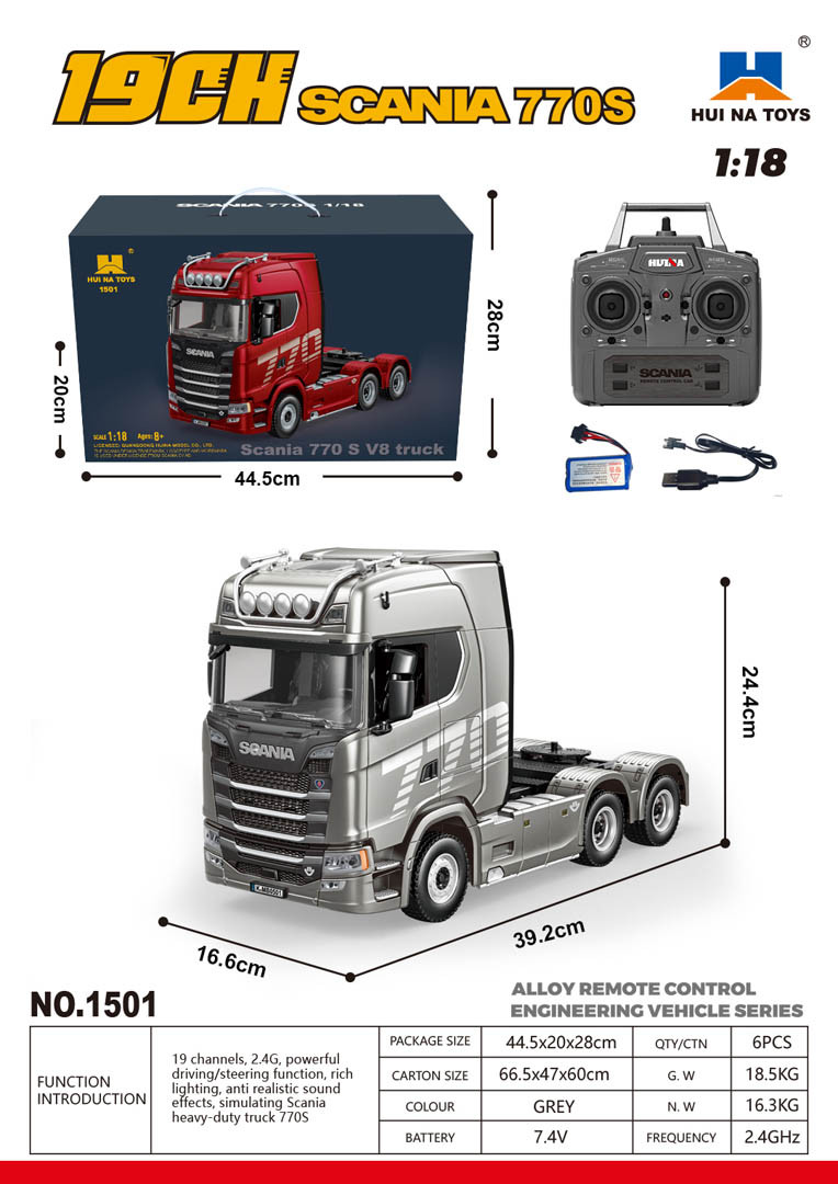 RC kamion SCANIA 770S 1:18 sivi_1