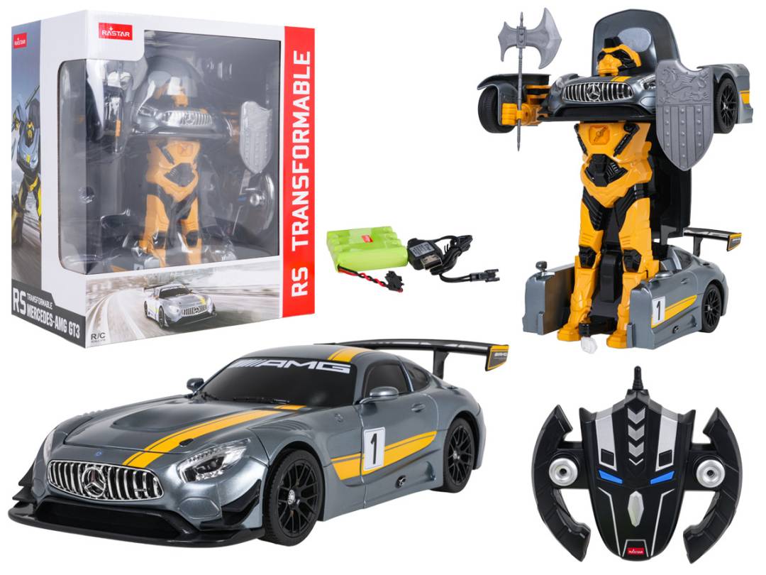Rastar Mercedes-AMG GT3 auto robot 2 u 1 na daljinsko upravljanje 1:14 sivo_1