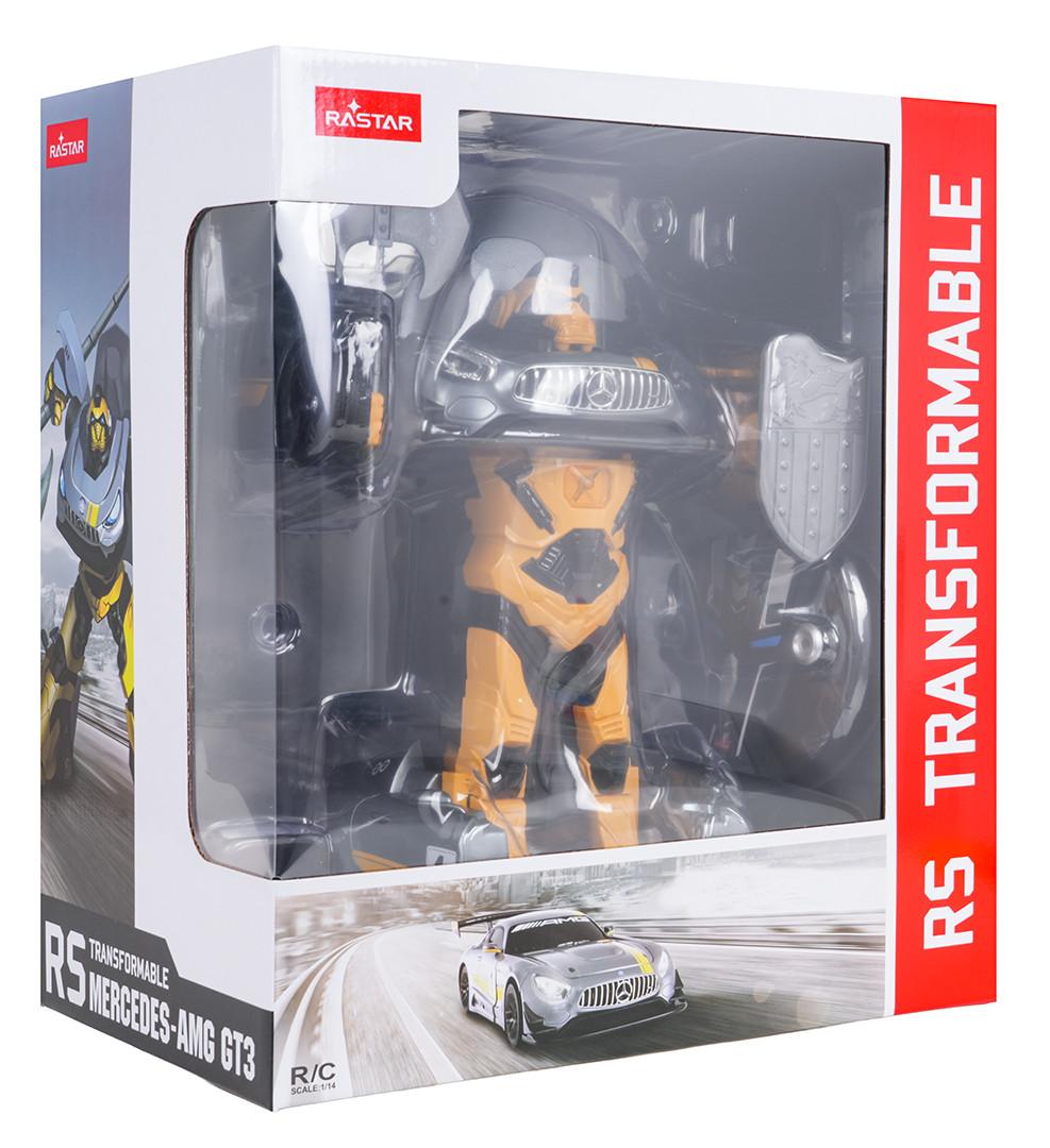 Rastar Mercedes-AMG GT3 auto robot 2 u 1 na daljinsko upravljanje 1:14 sivo_12