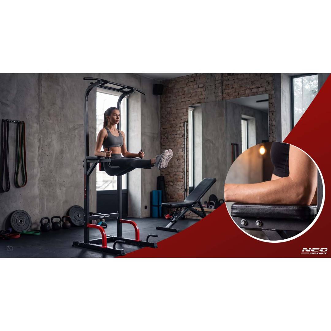 Samostojeći stalak za zgibove i dipse Neo-Sport Apex Tower_10