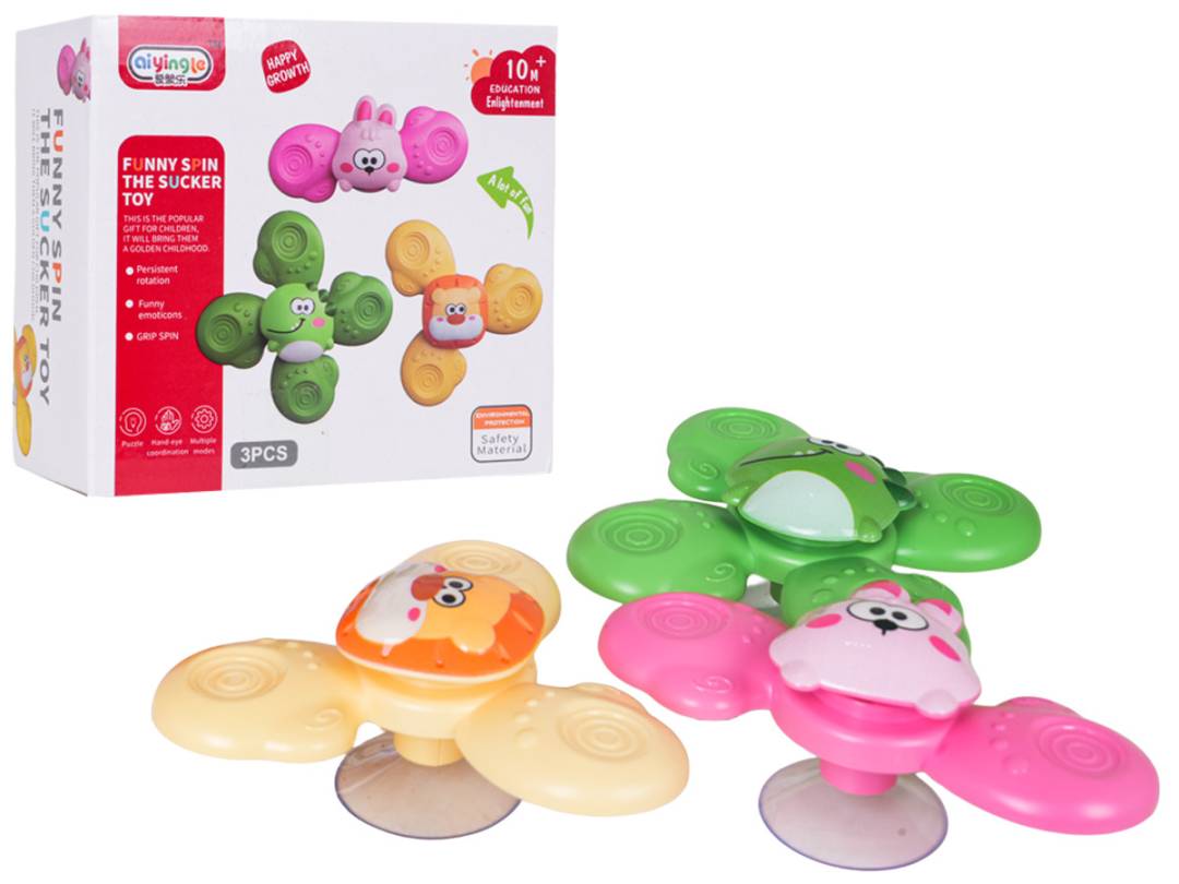 Set šarenih spinera životinja s vakuumskim prijanjalicama_1