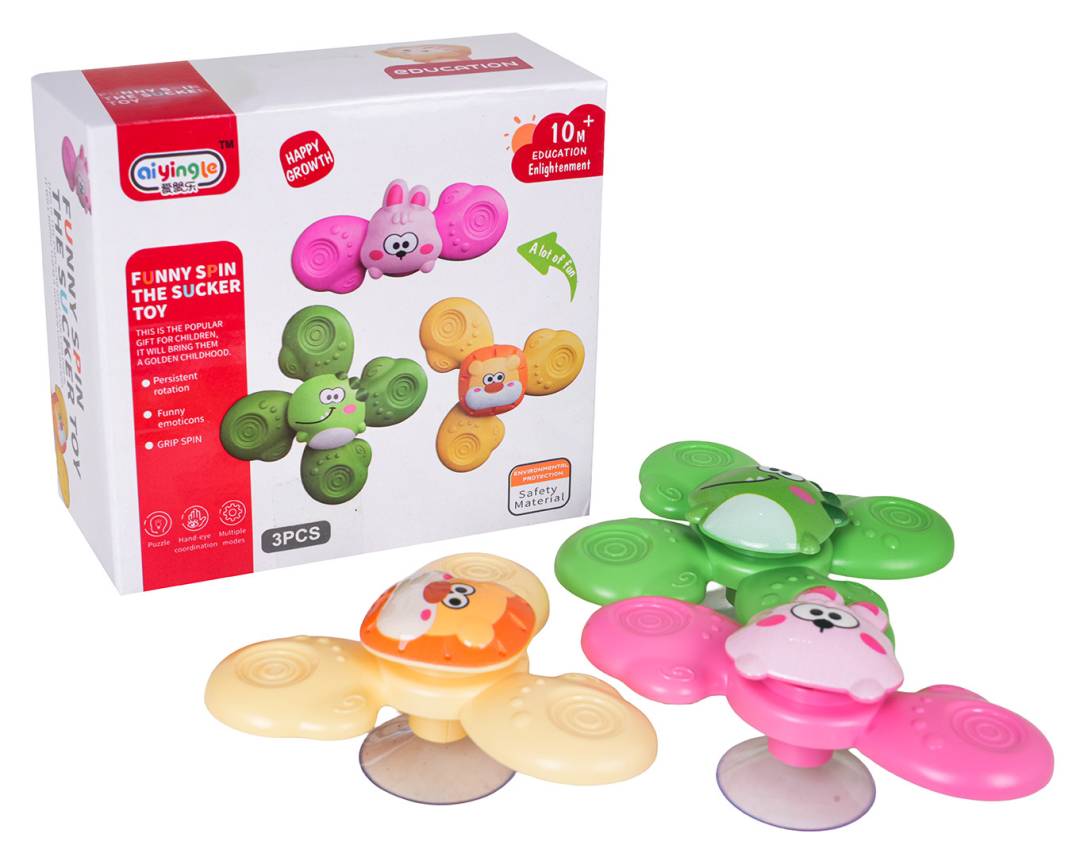 Set šarenih spinera životinja s vakuumskim prijanjalicama_3