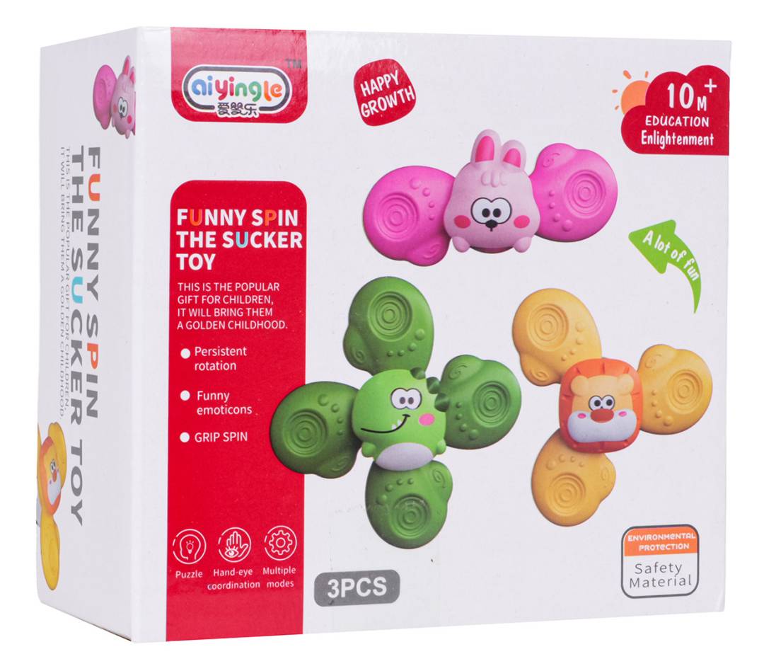 Set šarenih spinera životinja s vakuumskim prijanjalicama_4
