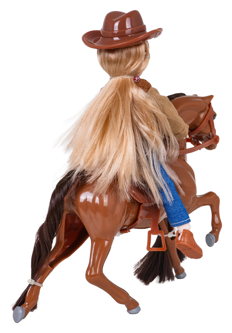 Smeđi poni s figuricom kaubojke_5