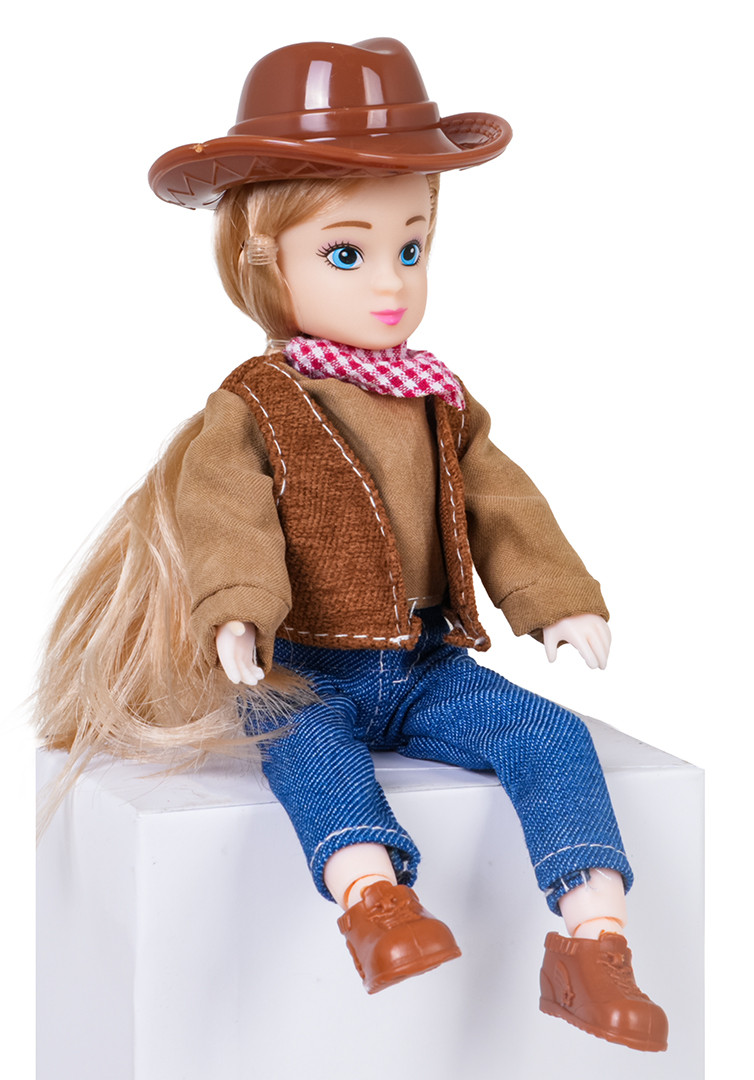 Smeđi poni s figuricom kaubojke_6