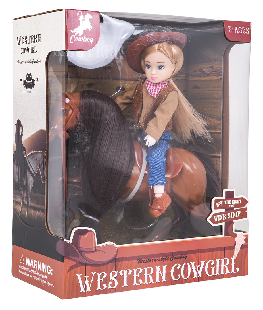 Smeđi poni s figuricom kaubojke_8