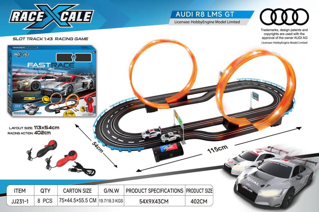 Trkaća staza R/C Audi 1:43 115 x 54 cm_1