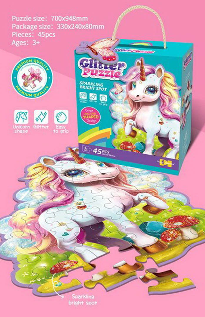 Višebojne puzzle Jednorog, 45 dijelova šareni_1