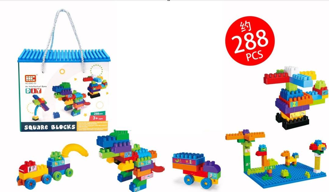 Višebojni konstrukcijski set kockica 288 dijelova šareni_1