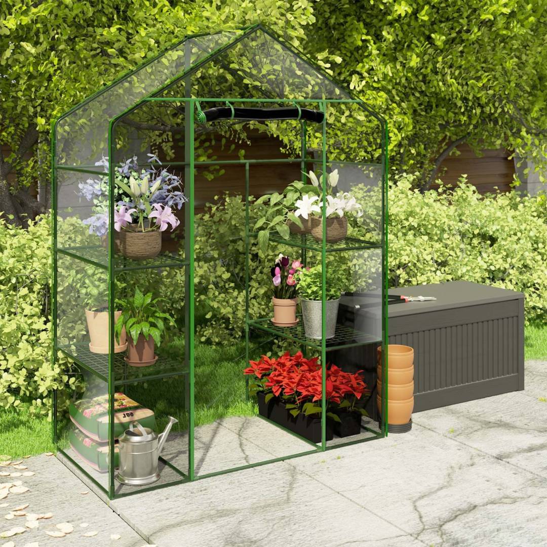 Vrtni plastenik Plonos s dvije police 140 x 70 x 195 cm_3