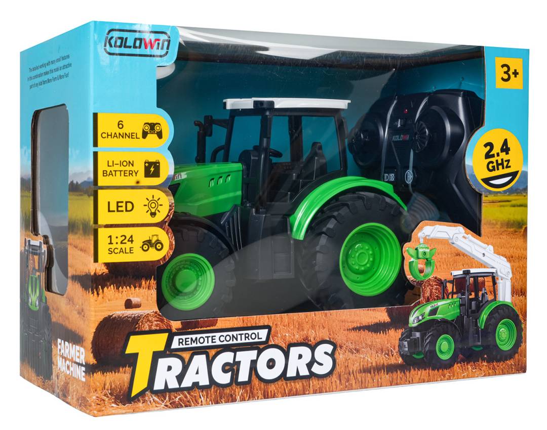 Zeleni RC traktor 1:24 s daljinskim upravljačem_10