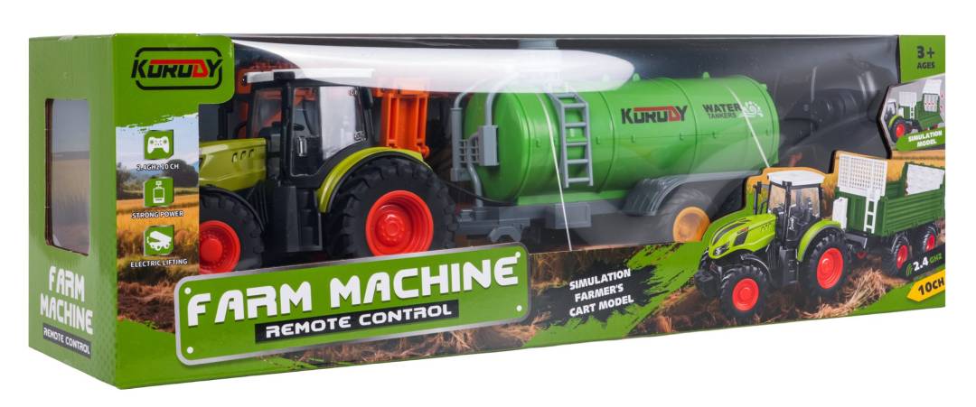 Zeleni traktor s cisternom na daljinsko upravljanje 1:24_9