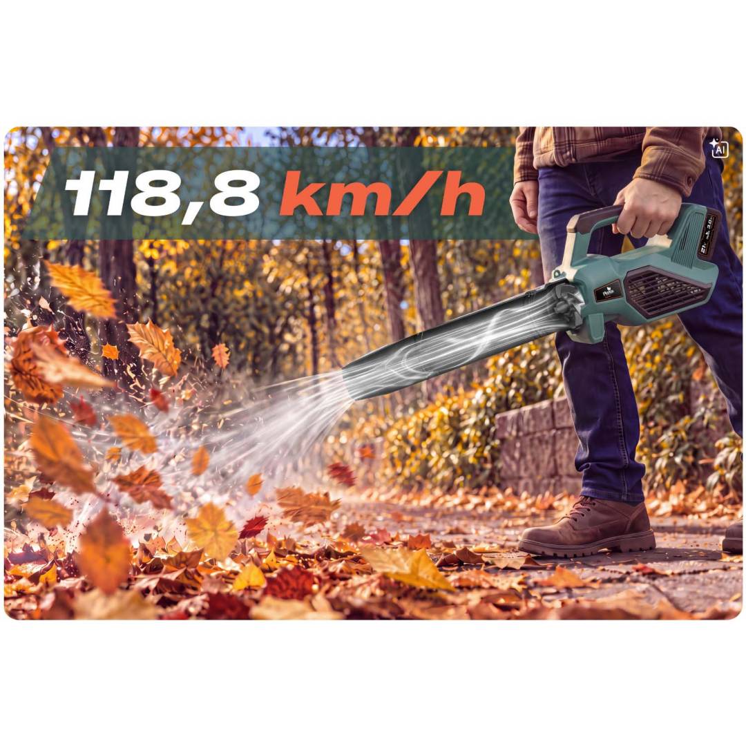 Akumulatorski puhač lišća Plonos 21 V 380 W s 2 baterije_10