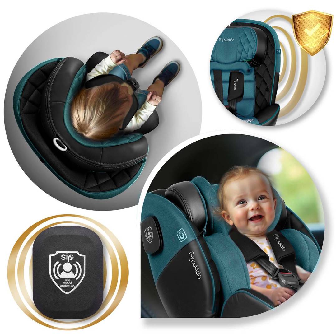 Autosjedalica Nukido Prestige Line crna i plava 0–36 kg ISOFIX_12