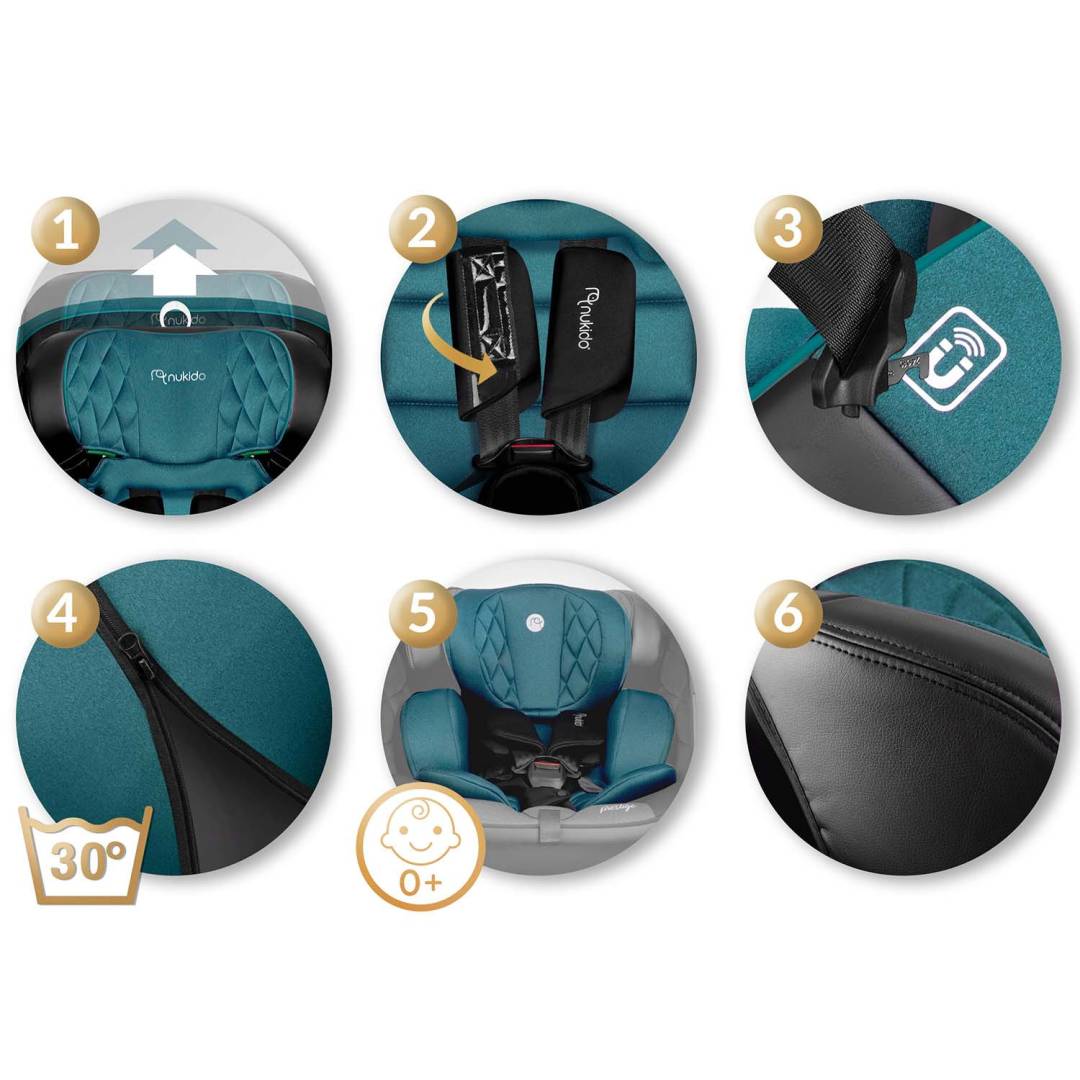 Autosjedalica Nukido Prestige Line crna i plava 0–36 kg ISOFIX_13