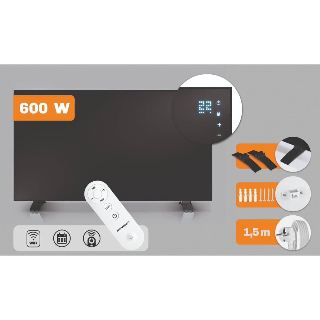 Berdsen infracrveni grijaći panel 600 W s Wi‑Fi upravljanjem crni_13