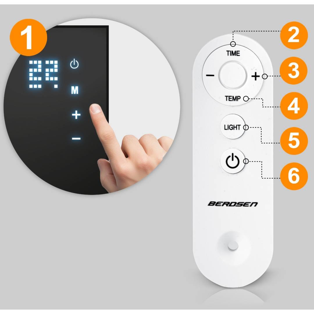 Berdsen infracrveni grijaći panel 600 W s Wi‑Fi upravljanjem crni_6
