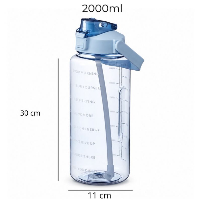 Boca za vodu – s mjerilom, 11 cm, 2000 ml, plava_5