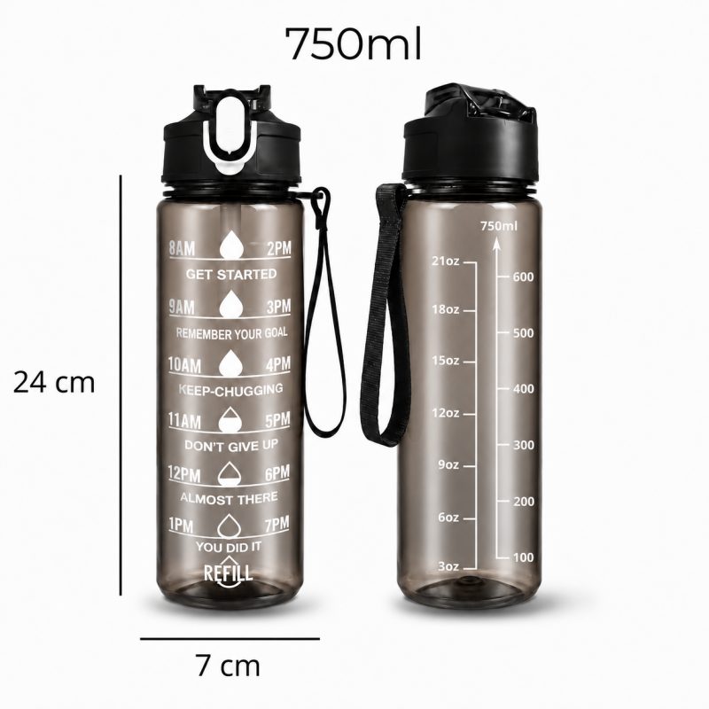 Boca za vodu – s mjerilom, 25 cm, 750 ml, crna_2