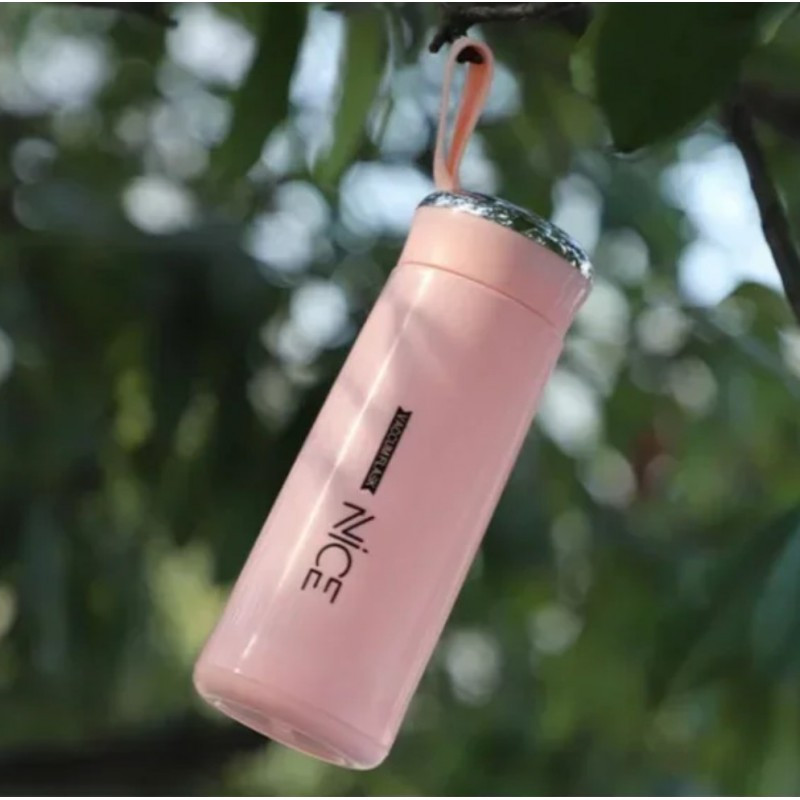 Boca za vodu – s ručkom, 17,5 cm, 400 ml, roza_2