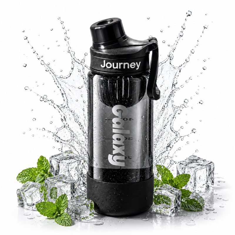 Boca za vodu – s ručkom, s mjerilom, 8 cm, 800 ml, crna_1