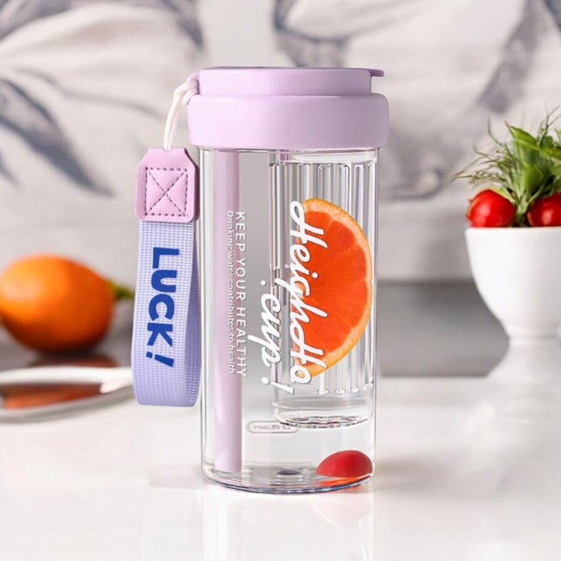 Boca za vodu – sa slamkom, 600 ml, ljubičasta_3