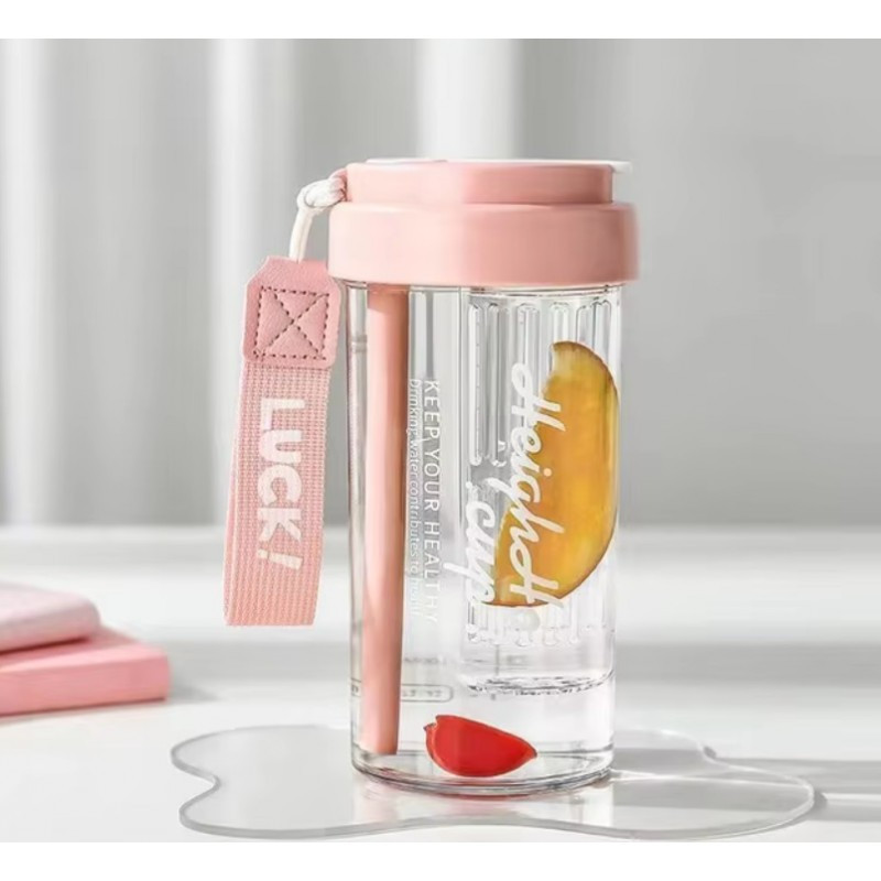 Boca za vodu – sa slamkom, 600 ml, roza_3
