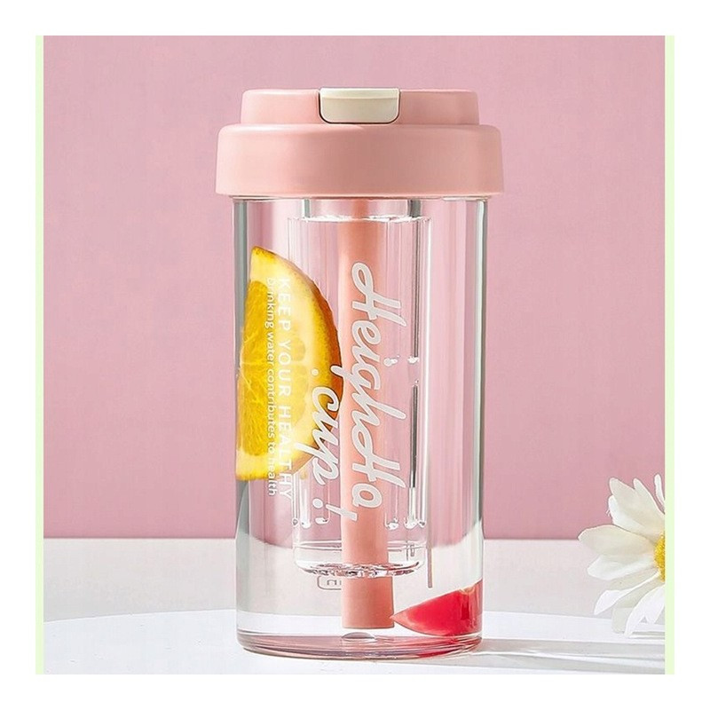 Boca za vodu – sa slamkom, 600 ml, roza_5