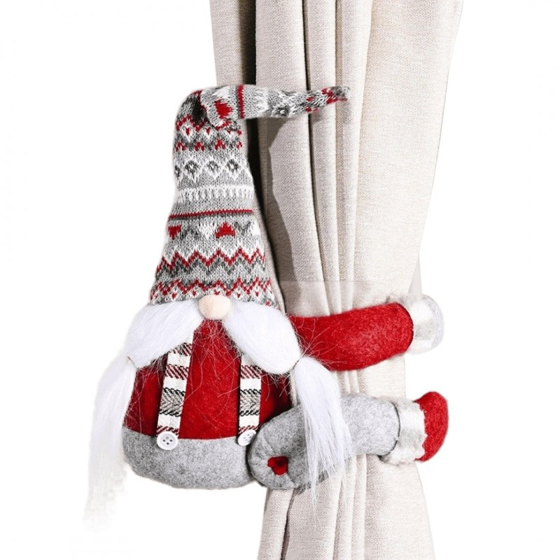 Božićna figura – Djed Božićnjak, na čičak, 38 cm_1