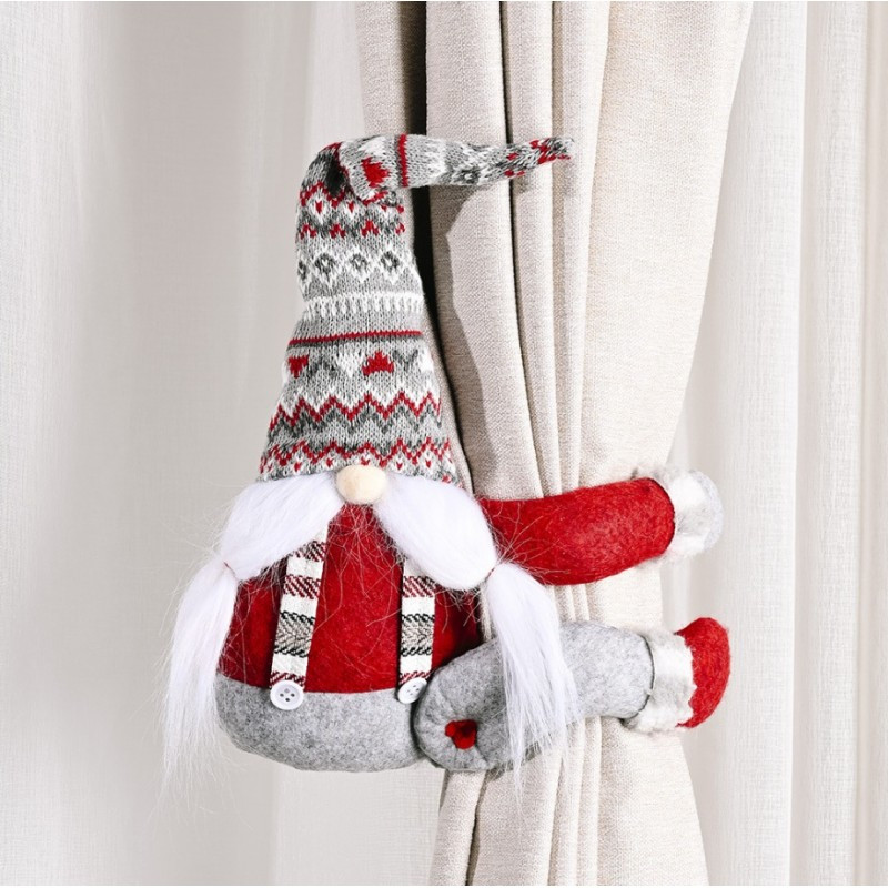 Božićna figura – Djed Božićnjak, na čičak, 38 cm_2