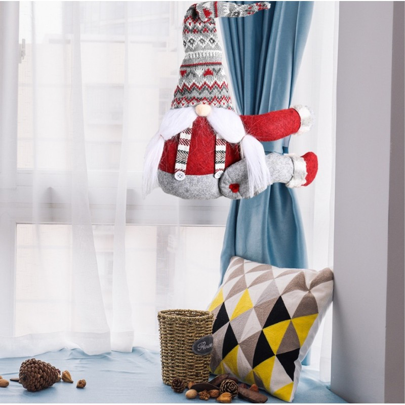 Božićna figura – Djed Božićnjak, na čičak, 38 cm_3