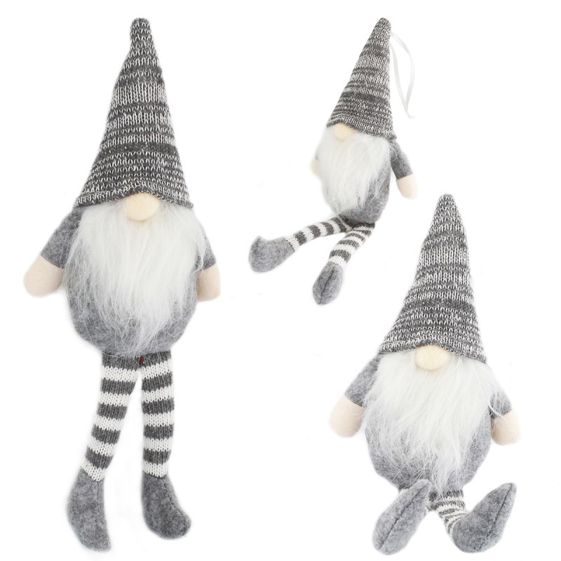 Božićna figura – Djed Božićnjak od pliša, 18 cm, bijela_1