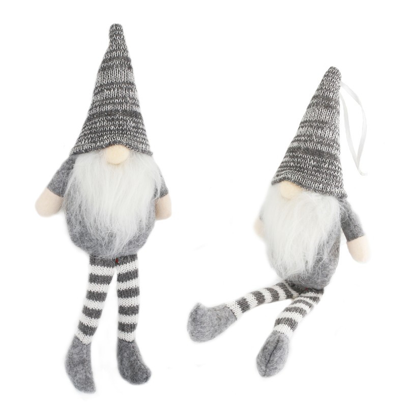 Božićna figura – Djed Božićnjak od pliša, 18 cm, bijela_2