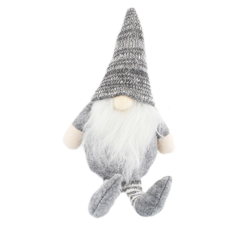 Božićna figura – Djed Božićnjak od pliša, 18 cm, bijela_3
