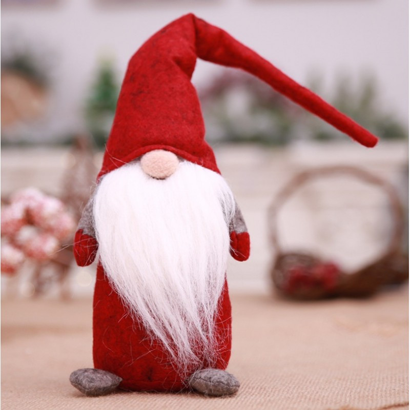 Božićna figura – Djed Božićnjak od pliša, 44 cm, crvena_2