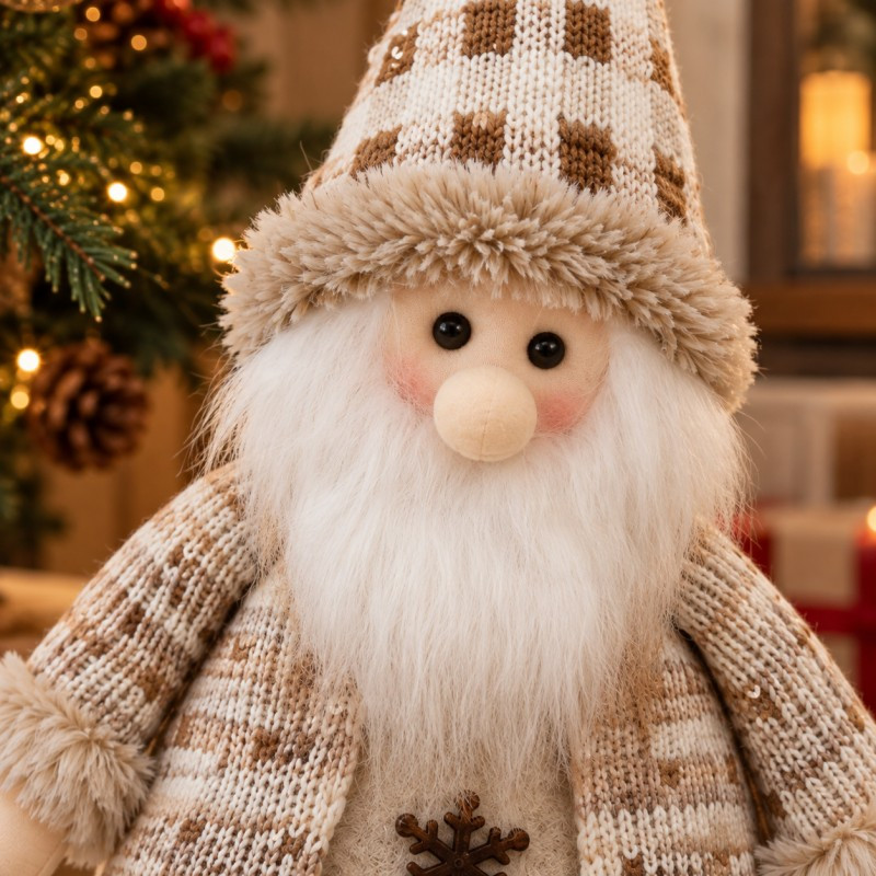 Božićna figura – Djed Božićnjak od pliša, 60 cm_3
